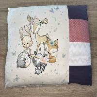 Coussin décoration : Animaux de la forêt beige