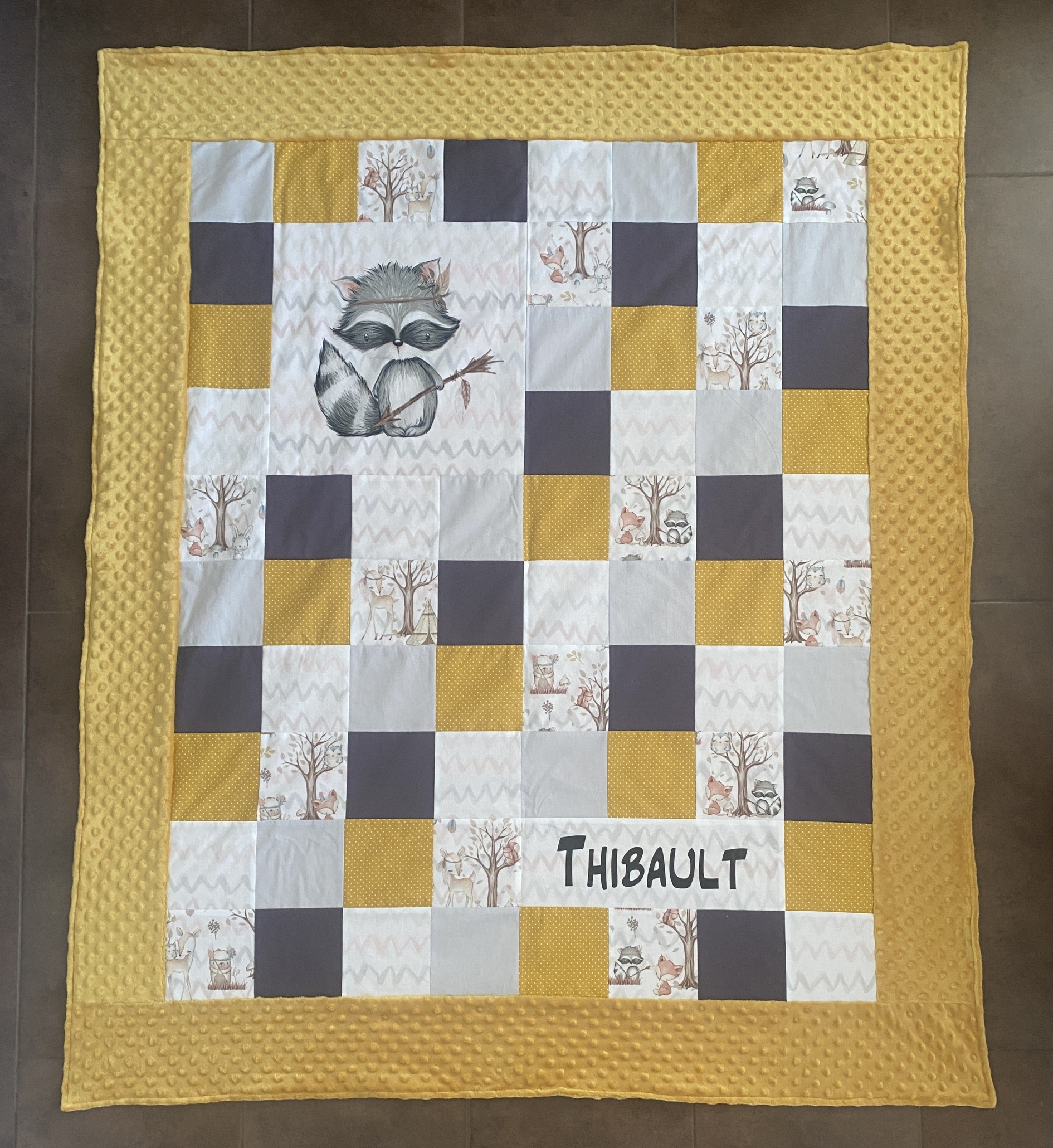 Couverture : animaux de la forêt 140x160 cm
